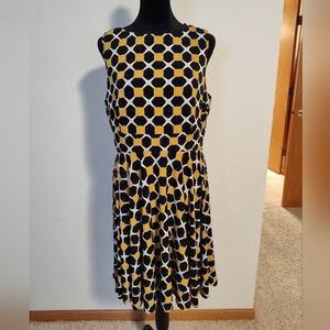 JM Collection, women's size 12p blue/gold dress